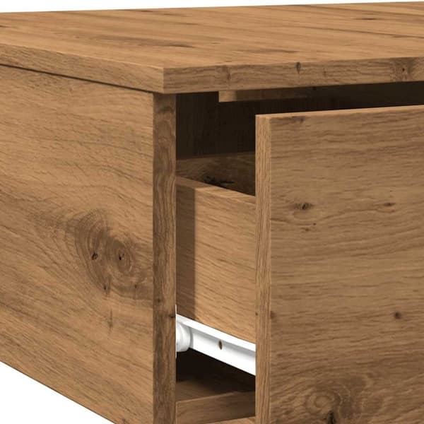 vidaXL Soffbord artisan ek 90x60x31 cm konstruerat trä