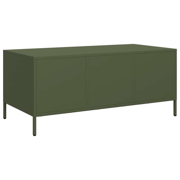 vidaXL sohvapöytä oliivinvihreä 101,5x50x43,5 cm kylmävalssattu teräs