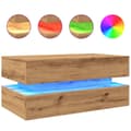 Miniatyrbilde 1 av 11: vidaXL Salongbord med LED-lys artisan eik 90x50x40 cm