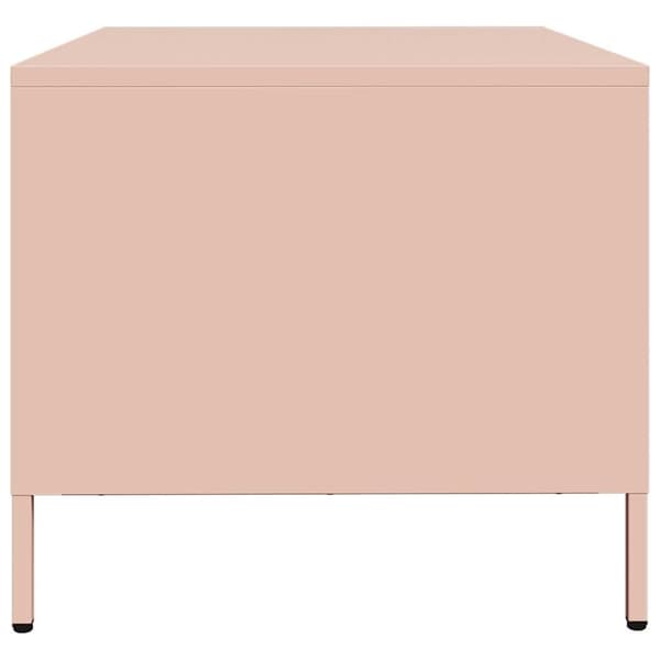 vidaXL sofabord 101,5x50x43,5 cm koldvalset stål lyserød