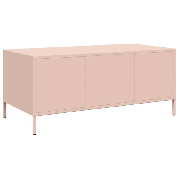 vidaXL sofabord 101,5x50x43,5 cm koldvalset stål lyserød