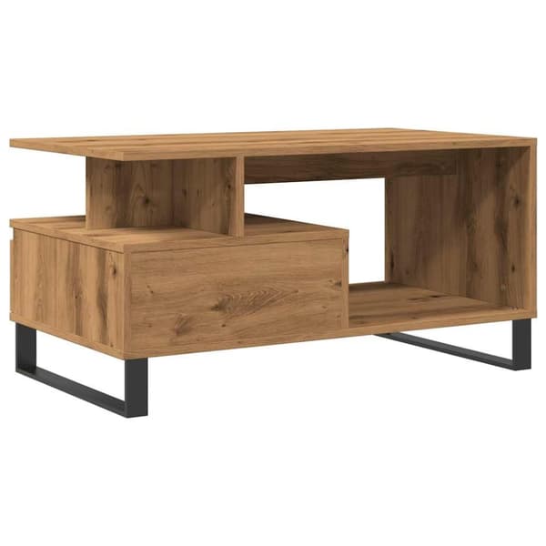vidaXL sofabord 90x49x45 cm konstrueret træ kunsteg