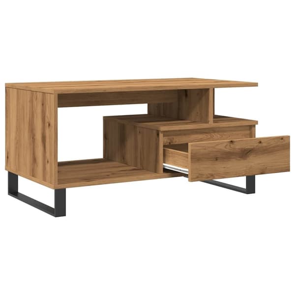 vidaXL sofabord 90x49x45 cm konstrueret træ kunsteg