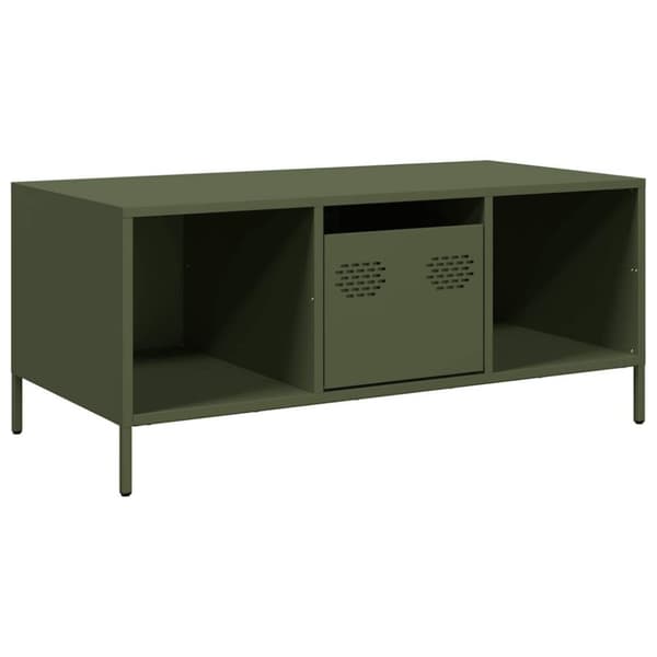 vidaXL Salongbord olivengrønn 101,5x50x43,5 cm kaldvalset stål