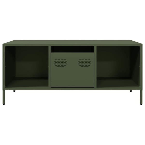 vidaXL Salongbord olivengrønn 101,5x50x43,5 cm kaldvalset stål