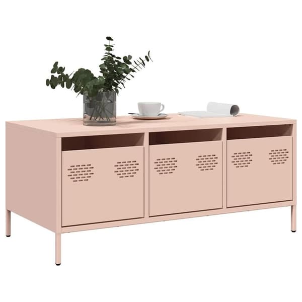 vidaXL Salongbord rosa 101,5x50x43,5 cm kaldvalset stål