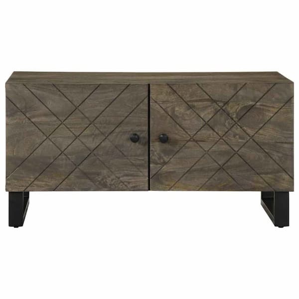 vidaXL sofabord 80x50x40 cm massivt mangotræ sort