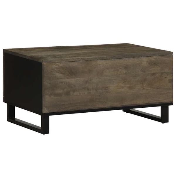 vidaXL sofabord 80x50x40 cm massivt mangotræ sort