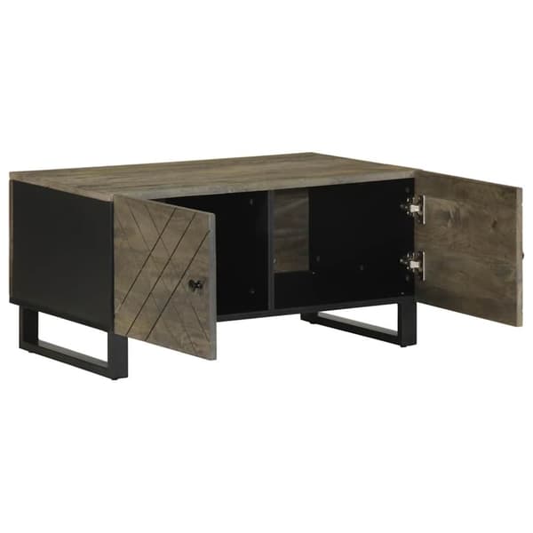 vidaXL sofabord 80x50x40 cm massivt mangotræ sort