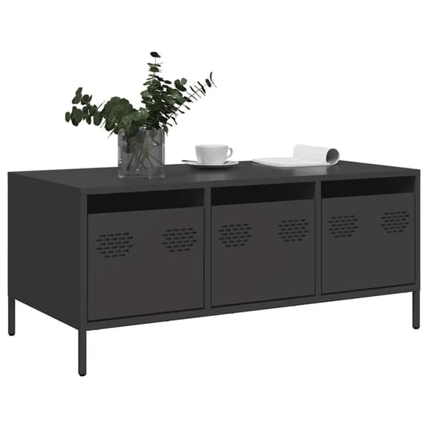 vidaXL sofabord 101,5x50x43,5 cm koldvalset stål sort