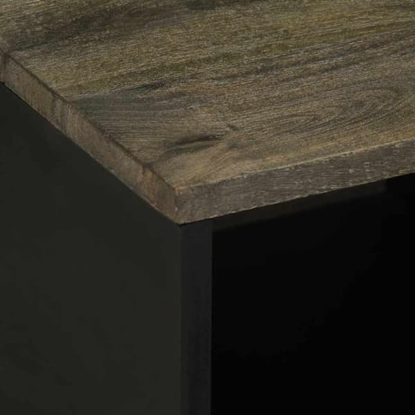 vidaXL sofabord 80x50x40 cm massivt mangotræ sort