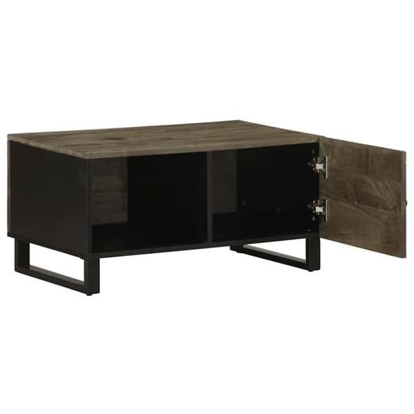 vidaXL sofabord 80x50x40 cm massivt mangotræ sort