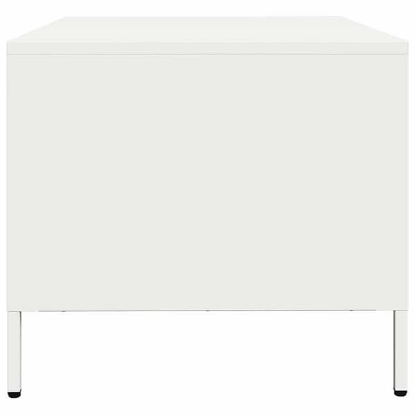 vidaXL Sohvapöytä Valkoinen 101,5x50x43,5 cm kylmävalssattu teräs