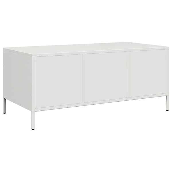 vidaXL Sohvapöytä Valkoinen 101,5x50x43,5 cm kylmävalssattu teräs