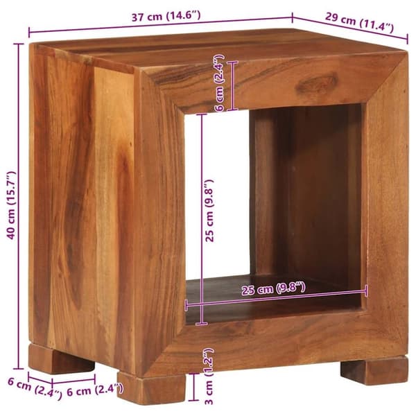 vidaXL Sidebord 37x29x40 cm heltre akasie