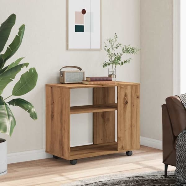 vidaXL Sidebord artisan eik 70x35x55 cm konstruert tre