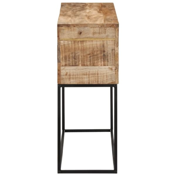 vidaXL Konsollbord 110x30x75 cm grovt heltre mangotre og jern