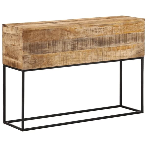 vidaXL Konsollbord 110x30x75 cm grovt heltre mangotre og jern