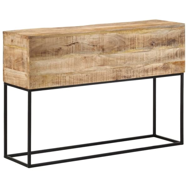 vidaXL Konsollbord 110x30x75 cm grovt heltre mangotre og jern