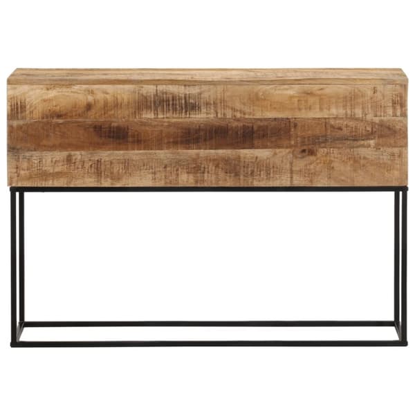vidaXL Konsollbord 110x30x75 cm grovt heltre mangotre og jern