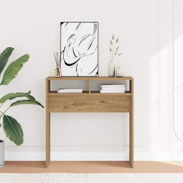 vidaXL Konsolipöytä artesaani tammi 78x30x80 cm tekninen puu