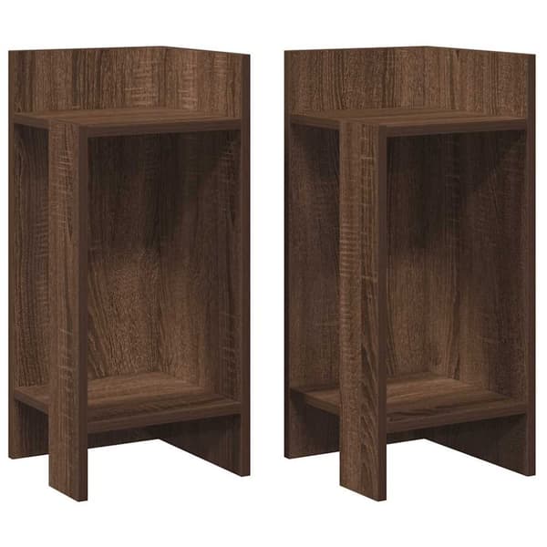 vidaXL Sideborde 2 stk med reol brun eg 25,5x27x60 cm