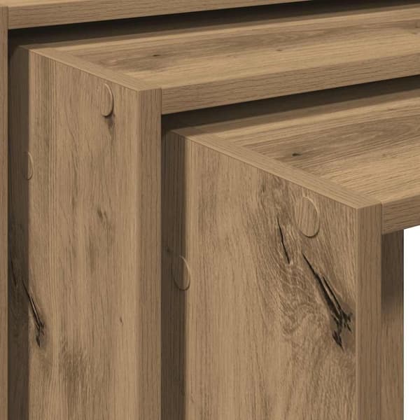 vidaXL Stablebord 3 stk artisan eik konstruert tre