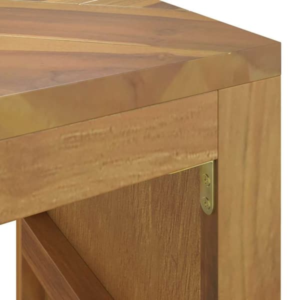 vidaXL konsolipöytä 110x35x75 cm massiivipuuta tiikiä