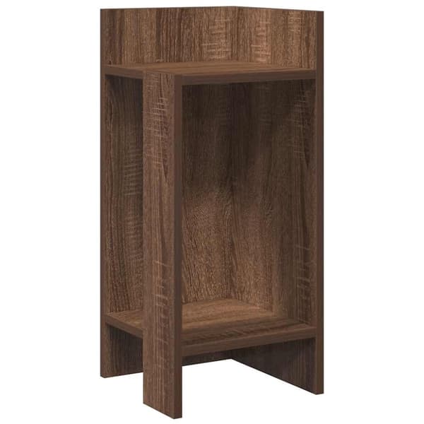 vidaXL Sidobord 2 st med hylla brun ek 25,5x27x60 cm