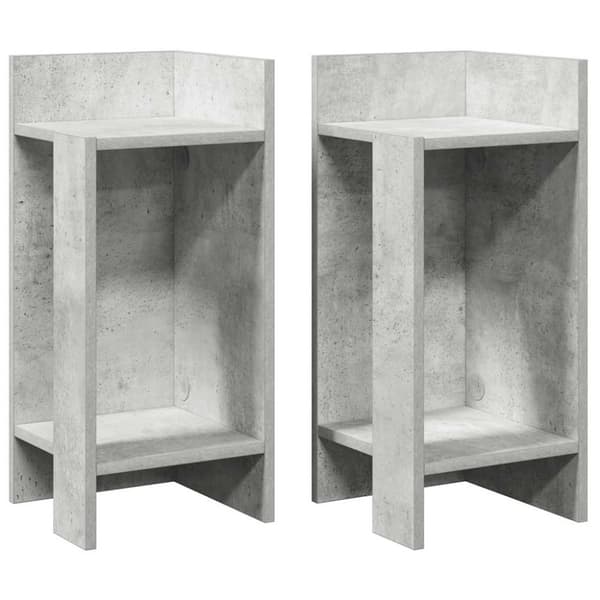 vidaXL Sideborde 2 stk med reol betongrå 25,5x27x60 cm