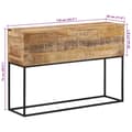 Pikkukuva 8 / 10: vidaXL Konsolipöytä 110x30x75 cm täysi karkea mangopuu ja rauta