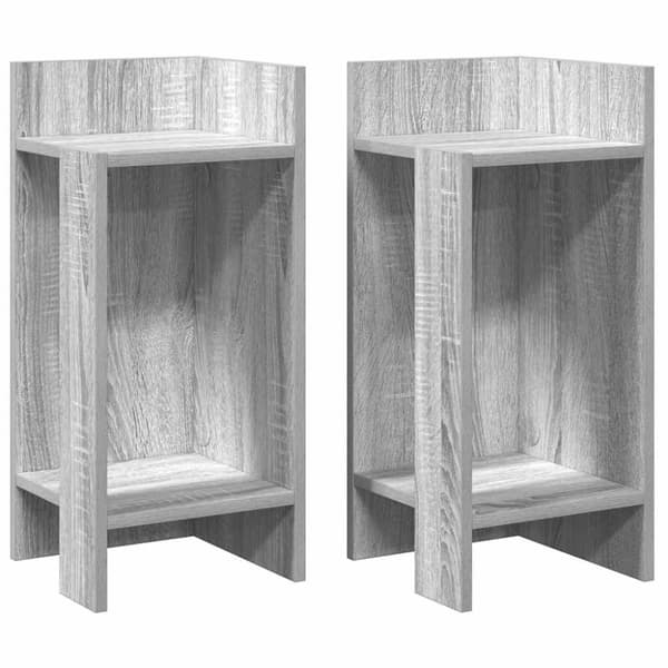 vidaXL Sidebord 2 stk med hylle grå sonoma 25,5x27x60 cm