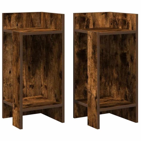 vidaXL Sidebord 2 stk med hylle røkt eik 25,5x27x60 cm