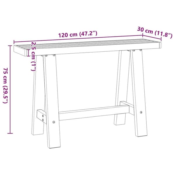 vidaXL konsolipöytä NOAIN A-muotoiset jalat 120x30x75 cm