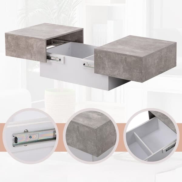 Utdragbart soffbord med förvaringslåda - skjutbart bord