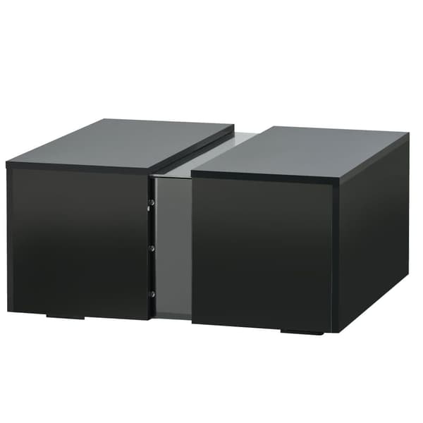 Moderne sofabord med LED - Blank overflade - Sort