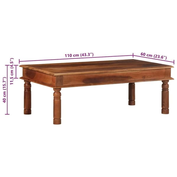 vidaXL sohvapöytä 110x60x40 cm massiivipuu akaasia