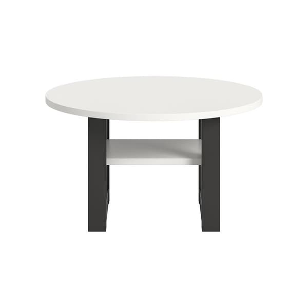 Seattle sofabord Ø75cm 1 hylde hvid.
