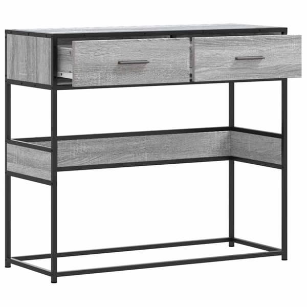 vidaXL konsolbord 90x35x80 cm konstrueret træ grå sonoma-eg