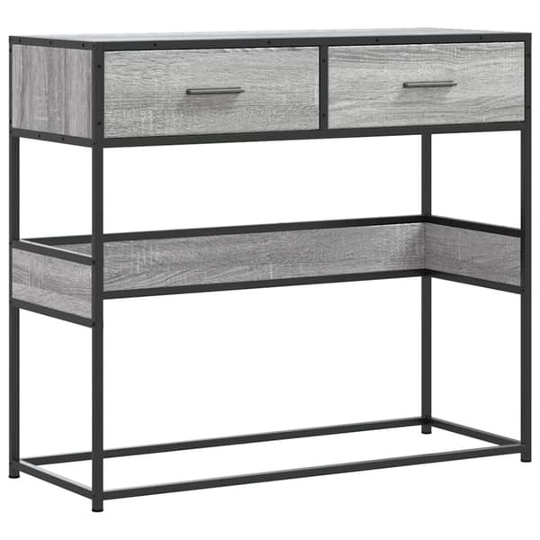 vidaXL konsolbord 90x35x80 cm konstrueret træ grå sonoma-eg