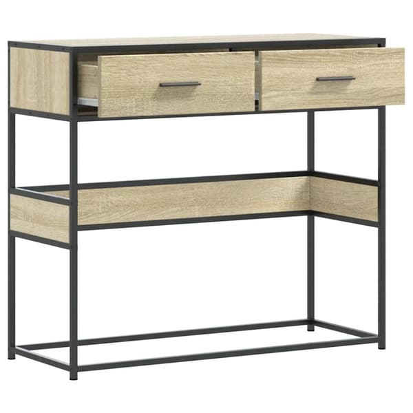 vidaXL konsolbord 90x35x80 cm konstrueret træ sonoma-eg
