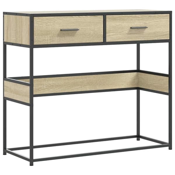 vidaXL konsolbord 90x35x80 cm konstrueret træ sonoma-eg
