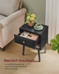Miniatyrbild 3 av 7: Rootz Ebony Black Sängbord - Nattduksbord - Sängskåp - Spånskiva - MDF - Massivt trä - 28cm x 39cm x 55cm