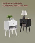 Miniatyrbild 6 av 7: Rootz Ebony Black Sängbord - Nattduksbord - Sängskåp - Spånskiva - MDF - Massivt trä - 28cm x 39cm x 55cm