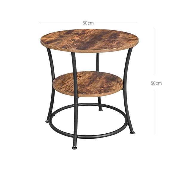 Sidebord - med 2 hylder - Industriel design - Brun/sort