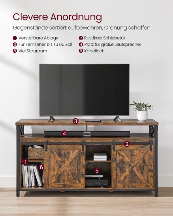 Tv-möbler-land stil-vintage brun-zwart