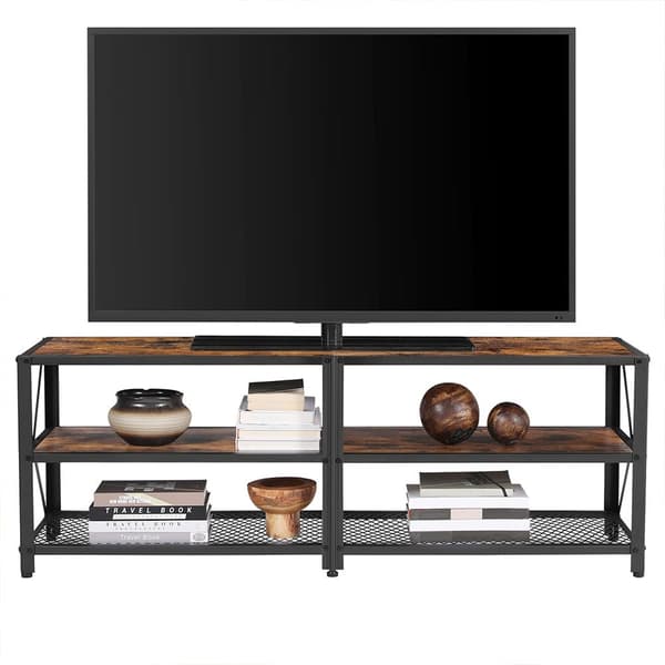 TV -möbler - Lowboard - TV -skåp - TV -bord - TV -tavla - Vintage Brown/Black