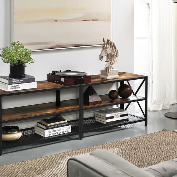 TV -möbler - Lowboard - TV -skåp - TV -bord - TV -tavla - Vintage Brown/Black