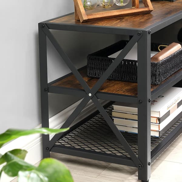 TV -möbler - Lowboard - TV -skåp - TV -bord - TV -tavla - Vintage Brown/Black