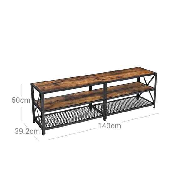 TV -möbler - Lowboard - TV -skåp - TV -bord - TV -tavla - Vintage Brown/Black